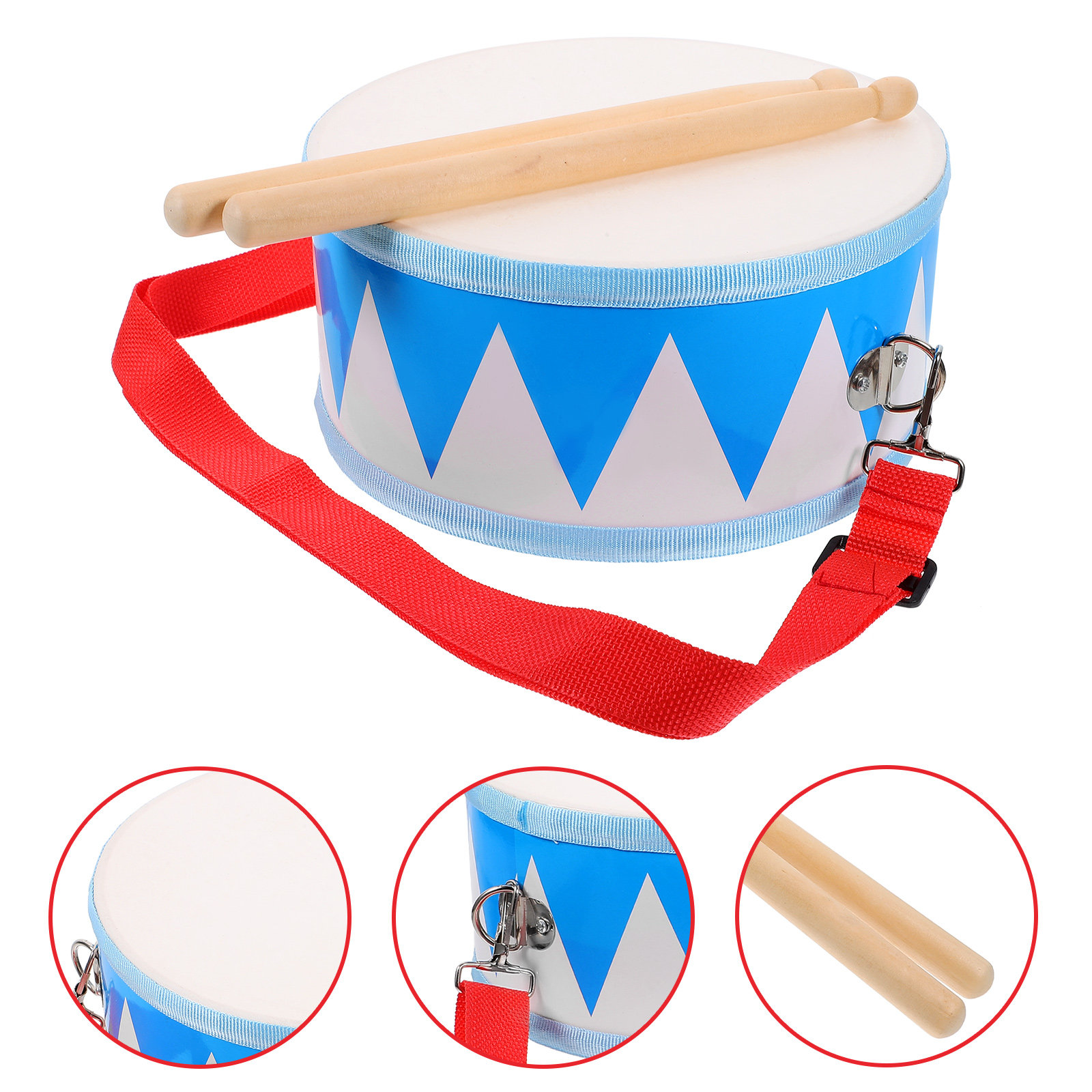 Musical Instrument For Babies - 1 Adet Ahşap Çocuk Davul Seti,
