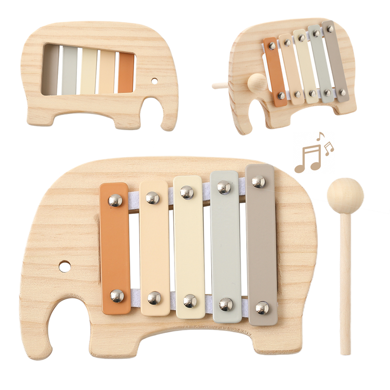 Musical Instrument For Babies - Bebek Montessori Oyuncak Karikatür Fil Vurmalı