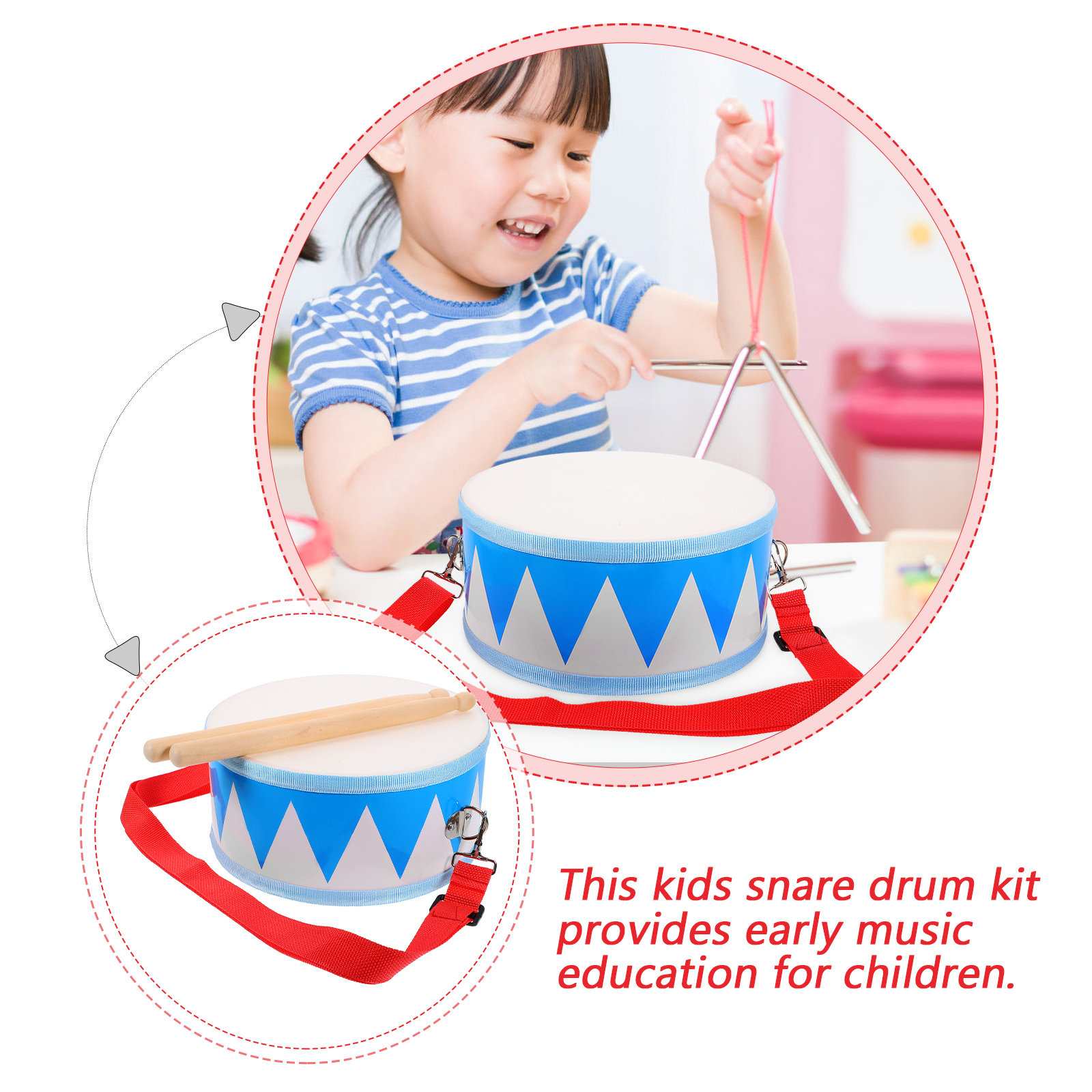 1 Adet Ahşap Çocuk Davul Seti, - Musical Instrument For Babies incelemesi ve fiyatı